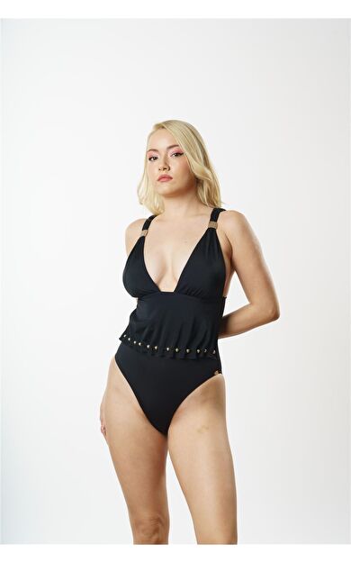 Louren V Yaka Kadın Mayo NM2969 Siyah