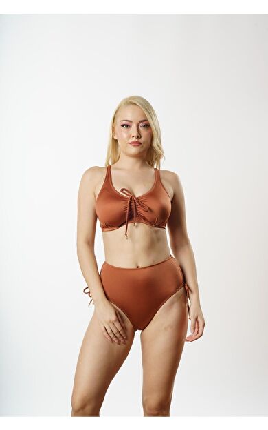 Louren Tünelli Toparlayıcı Bikini Takımı B1914 Kahverengi̇