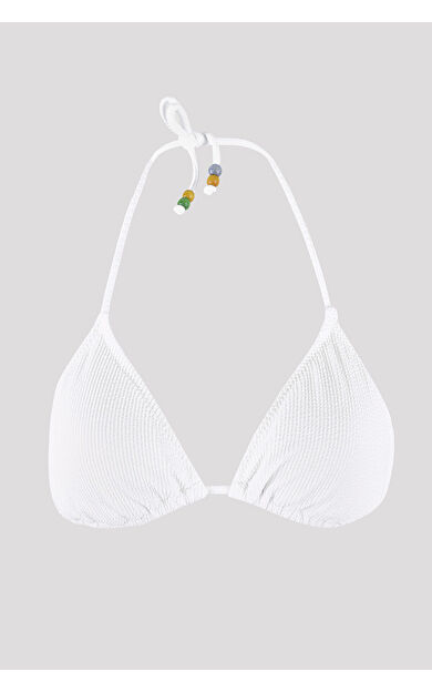 LOYA Beyaz Square Wick Üçgen Tek Üst Bikini