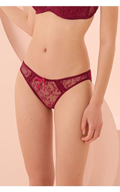 LOYA Bordo Gülpembe Külot