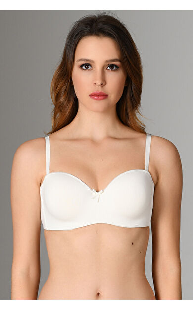 LOYA Ekru Comfort C Cup Desteksiz Straplez Sütyen