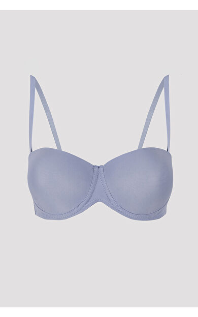 LOYA Gri Latina Destekli Straplez Sütyen