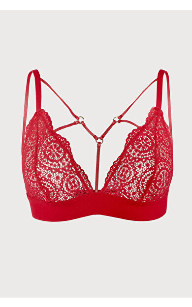LOYA Kırmızı Alanis Dantelli Üçgen Sütyen