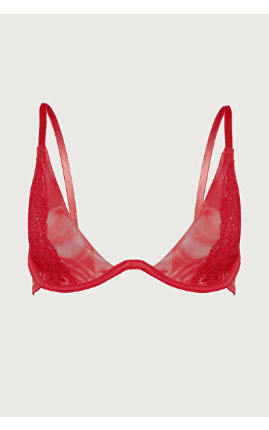 LOYA Kırmızı Crimson Kapsız Dantelli Tek Sütyen