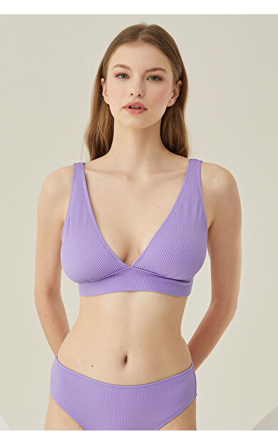LOYA Lila Reps Üçgen  Tek Üst Bikini