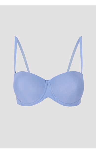 LOYA Mavi Latina Destekli Straplez Sütyen