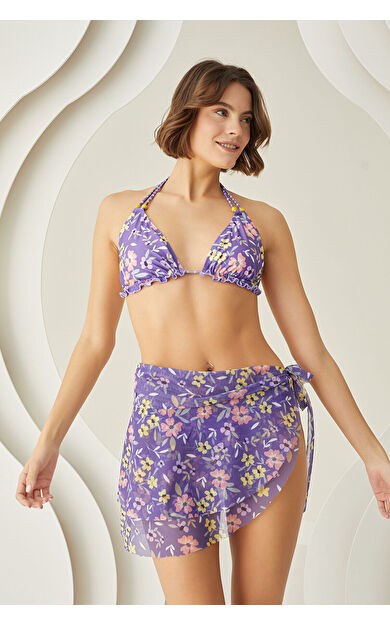 LOYA Renkli Bloom Yandan Bağlamalı Pareo Etek