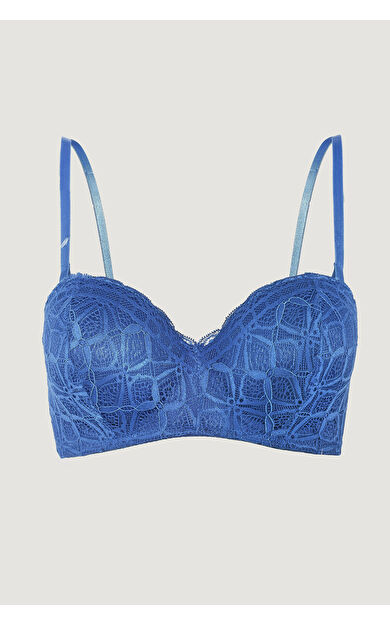 LOYA Saks Mavi Anna Dantelli Straplez Sütyen