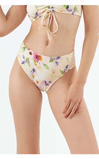 LOYA Sarı Yaban Çiçek Desenli Tek Alt Bikini