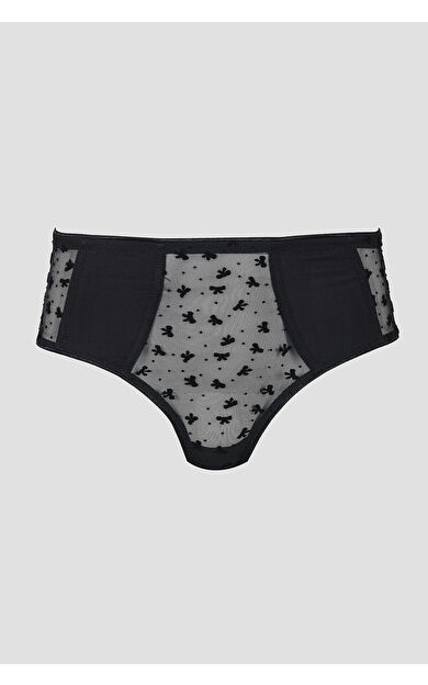 LOYA Siyah Bow Yüksek Bel Slip Külot