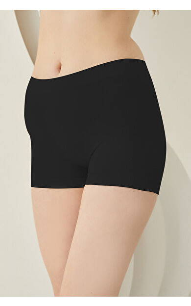 LOYA Siyah Dikişsiz Mini Şort Külot