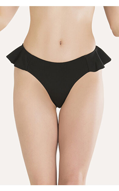 LOYA Siyah Fırfır Detaylı Tek Alt Bikini