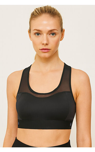 LOYA Siyah Fitness Tül File Sporcu Büstiyer