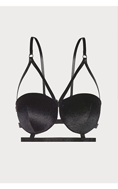 LOYA Siyah Sally Dolgulu Straplez Sütyen