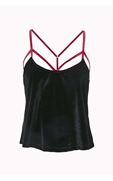 LOYA Siyah Tracy Dekolteli Kadife Atlet