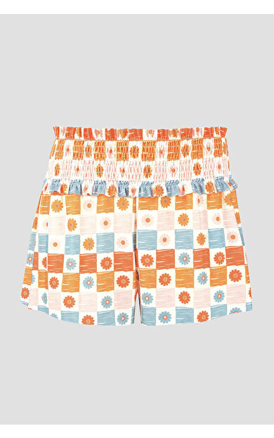 LOYA Turuncu Daisy Forest Şort Etek