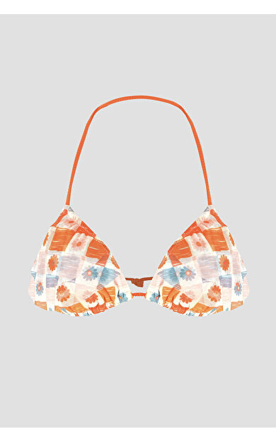 LOYA Turuncu Daisy Forest Üçgen Tek Üst Bikini