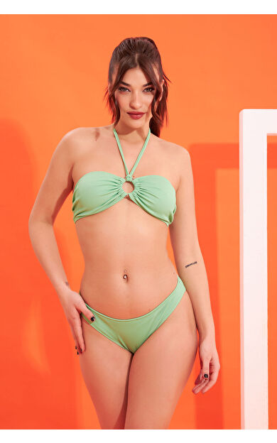 LOYA Yeşil Fitilli Straplez Tek Üst Bikini