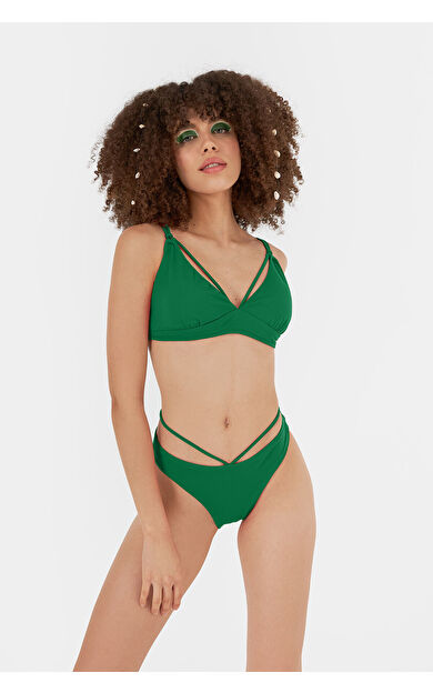 LOYA Yeşil Glanex İpli Desteksiz Tek Üst Bikini