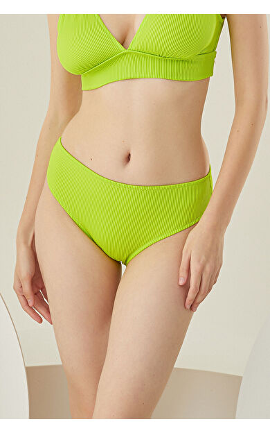 LOYA Yeşil Reps Yüksek Bel Tek Alt Bikini