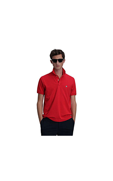 Lufian Laon Erkek Günlük Polo Yaka Tişört 111040164-100700 Kırmızı