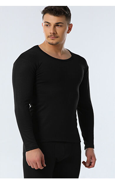 Tutku Erkek Siyah Uzun Kol Termal Fanila İçlik