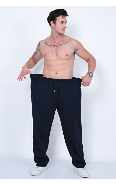 Erkek Pamuklu Büyük Beden Eşofman Altı - Lacivert