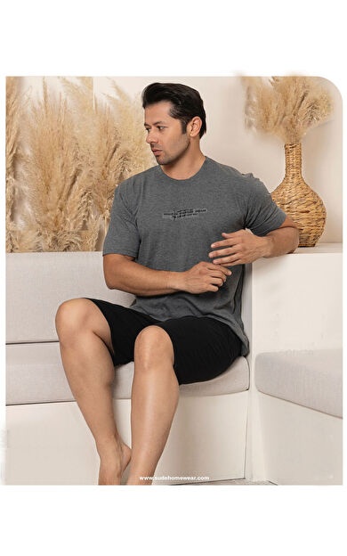 Kısa Kol Süprem Pamuk Erkek Şortlu Pijama Takımı