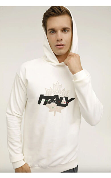 Lumberjack 4W ML RENATO 17SD1047 4PR Erkek Sweatshirt Kırık Beyaz