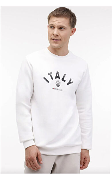 Lumberjack 4W ML ROBERT 16ITLY72 4PR Erkek Sweatshirt Kırık Beyaz