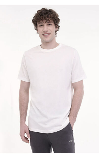 Lumberjack 5M MB CT110 PM C NK Erkek Tişört Kırık Beyaz