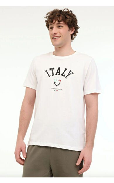 Lumberjack 5M ML RENATO 11ITL1030 5FX Erkek Tişört Beyaz