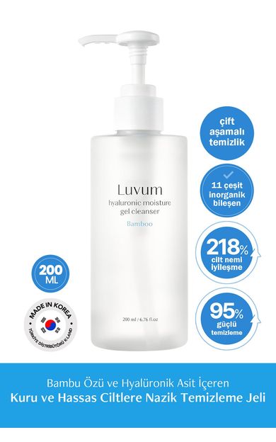 Kuru ve Hassas Ciltler İçin Nazik Temizleme Jeli Luvum Hyaluronic Moisture Cleanser 200 ml