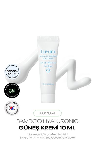 Mini Boy Bambu Özü ve Bitkisel Hyalüronik Asit Nemlendirici Güneş Kremi Luvum Bamboo Sun 10 ml