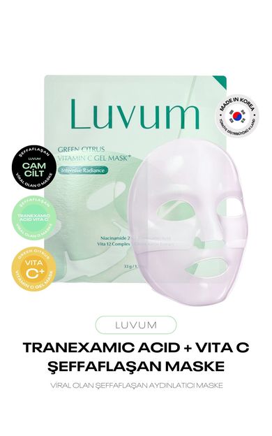 Şeffaflaşan Jel Kore Maske Luvum Green Citrus Vitamin C Gel Mask
