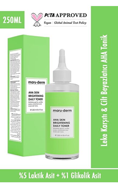 Maruderm Leke Karşıtı Cilt Beyazlatıcı Laktik Asit %5 Glikolik Asit %1 Aha Tonik 250 Ml
