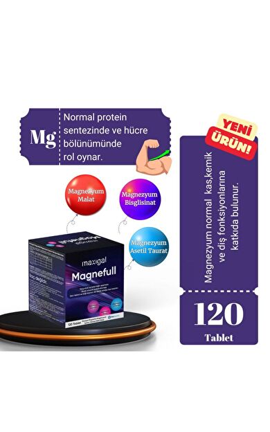Maxigal Magnefull Magnezyum 120 Tablet
