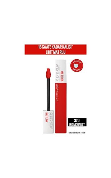 Maybelline New York Super Stay Matte Ink Likit Mat Ruj - 320 Individualist- Kırmızı