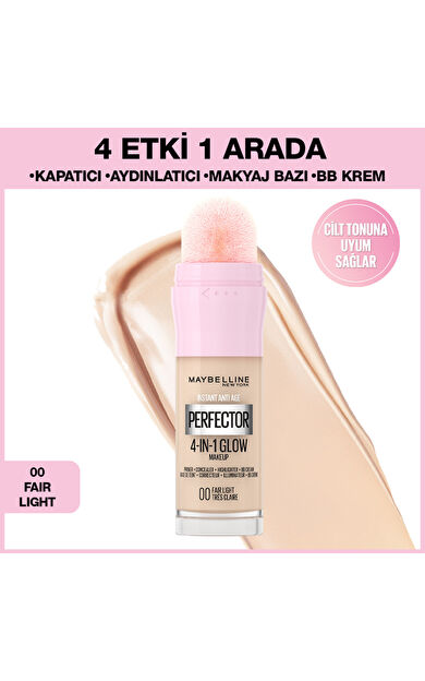 Maybelline New York Instant Perfector Glow 4 Etki 1 Arada Fondöten - 00 Fair Light