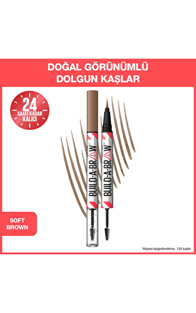 Maybelline New York Build a Brow 2in1 Kaş Kalemi ve Jeli Soft Brown 255
