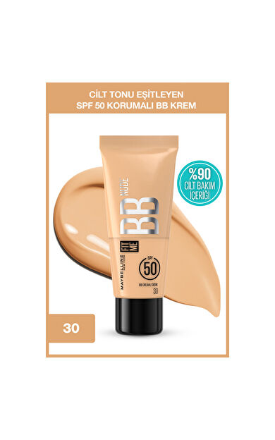 Maybelline New York Fit Me Nude Cilt Bakımı Etkili Nemlendirici SPF50 BB Krem - 30