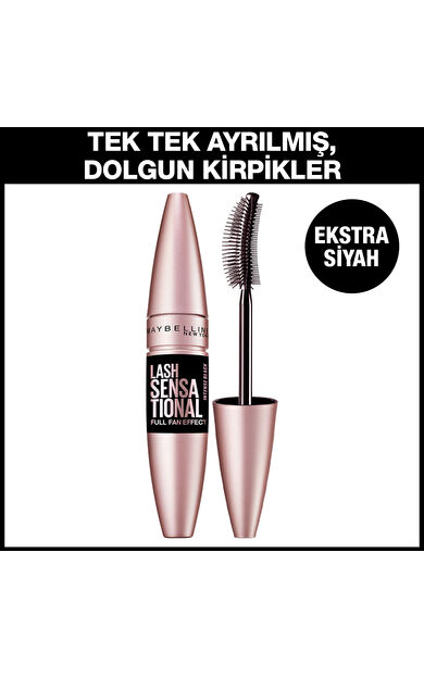Maybelline New York Lash Sensational Yelpaze Etkili Intense Black Maskara - Ekstra Siyah