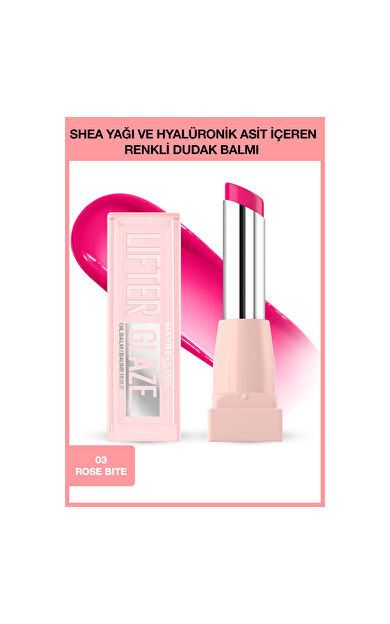 Maybelline New York Lifter Glaze Shea Yağı ve Hyalüronik Asit içeren Renkli Dudak Balmı - 03 Rose Bite