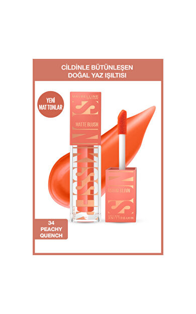 Maybelline New York Sunkisser Hazy Matte Likit Allık  - 34 Peachy Quench