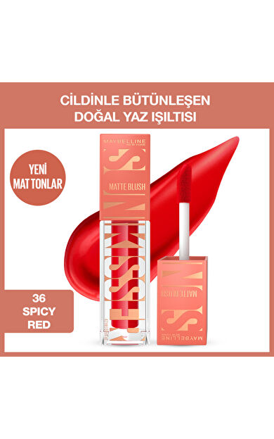 Maybelline New York Sunkisser Hazy Matte Likit Allık  - 36 Spicy Red