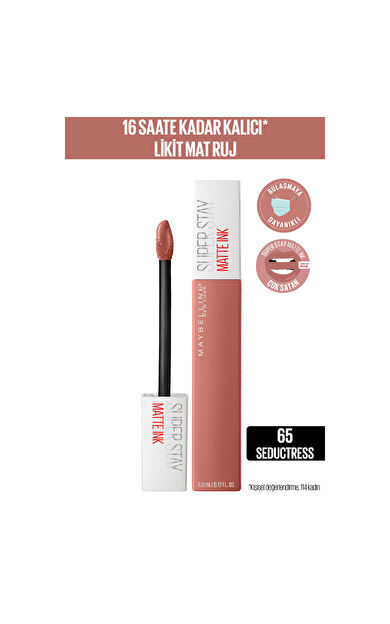 Maybelline New York Super Stay Matte Ink Unnude Likit Mat Ruj - 65 Seductress - Nude