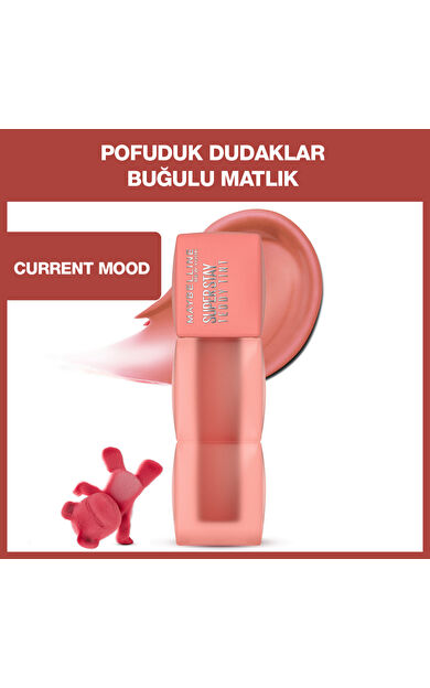 Maybelline New York Super Stay Teddy Tint Uzun Süre Kalıcı Likit Mat Tint 10 Current Mood