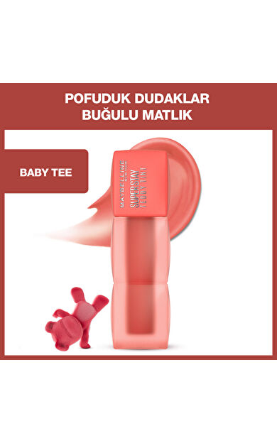 Maybelline New York Super Stay Teddy Tint Uzun Süre Kalıcı Likit Mat Tint 25 Baby Tee