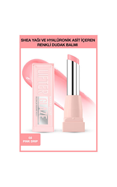 Maybelline New York Lifter Glaze Shea Yağı ve Hyalüronik Asit içeren Renkli Dudak Balmı - 02 Pink Drip