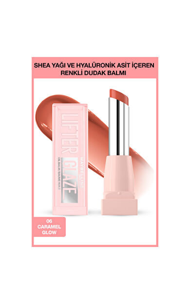 Maybelline New York Lifter Glaze Shea Yağı ve Hyalüronik Asit içeren Renkli Dudak Balmı - 06 Caramel Glow
